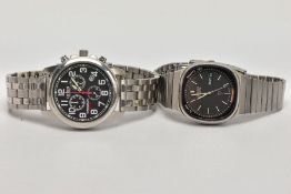 TWO GENTS WRISTWATCHES, a Citizen chandler eco drive movement chronograph wr100 wristwatch, fitted