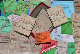 RAILWAY WAGON LABELS, over three hundred labels (mostly uncompleted) the majority from LNER and