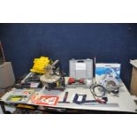 A POWER CRAFT PFX-400R SCROLL SAW, a Wolf WCS 160s Circular Saw, a Performance tile cutter (all