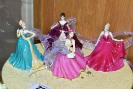 A BOXED SET OF THREE COALPORT MINIATURE LADIES, comprising 'Belle of the Ball', 'Shall we Dance' and