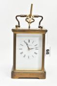 A NATHAN & CO CARRIAGE CLOCK, a key wound movement, white dial signed 'Nathan & Co Birmingham &
