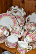 A FORTY TWO PIECE ROYAL ALBERT SERENA TEASET AND OTHER ROYAL ALBERT PLATES, Serena set comprising