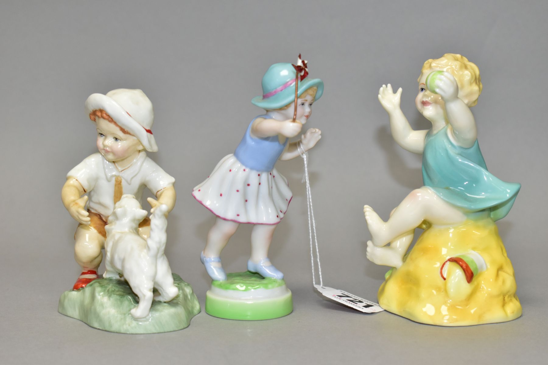 THRE ROYAL WORCESTER FIGURES, comprising 'Snowy' 3457, a small boy with a white cat, modelled by - Image 2 of 4