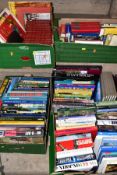FIVE BOXES OF BOOKS, approximately one hundred and fifty titles to include military history, general