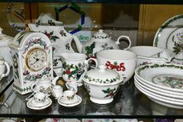A GROUP OF PORTMEIRION CHRISTMAS THEMED AND OTHER CERAMICS, comprising a framed decorative limited