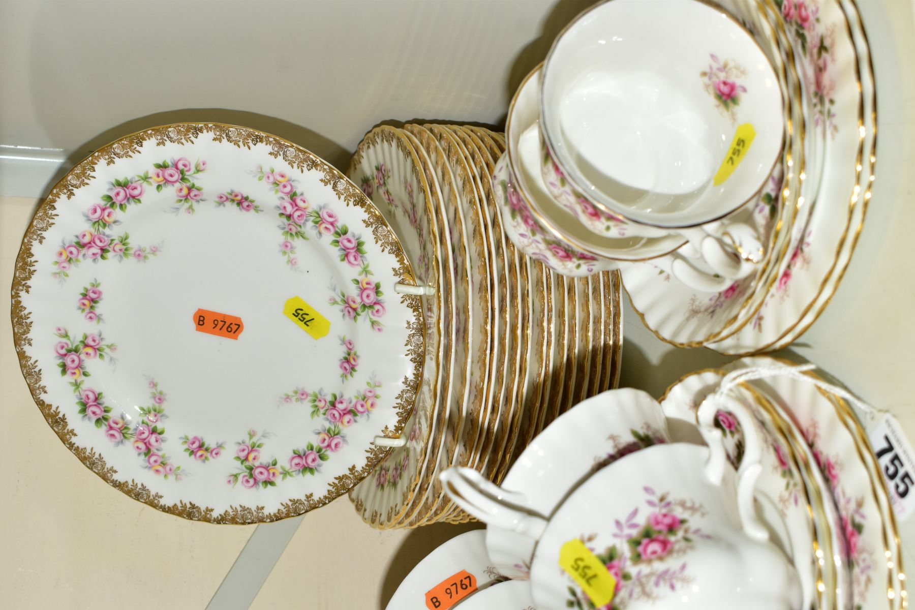 A ROYAL DOULTON 'LAVENDER ROSE' TEA SET, comprising of six cups, six saucers, six tea plates 16cm, - Bild 2 aus 3