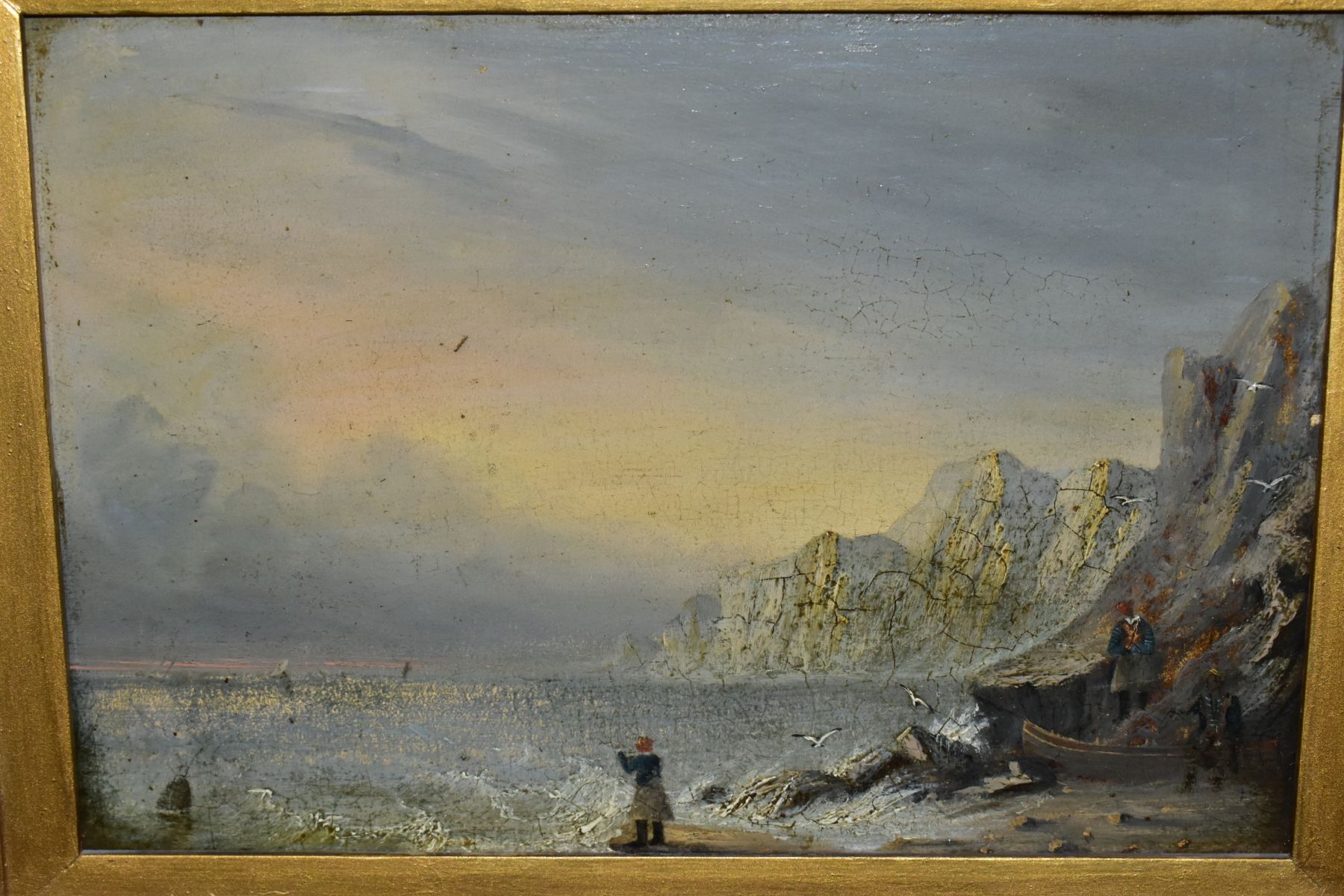 TWO UNSIGNED COASTAL LANDSCAPES CIRCA 1828-1839, possibly depicting fisherman at sunrise and sunset, - Bild 5 aus 5