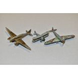 THREE PRE-WAR/WWII DINKY TOYS AIRCRAFT, De Havilland 'Comet', in gold with registration G-ACSR,