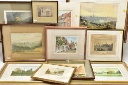 PICTURES AND PRINTS ETC, TO INCLUDE A WATERCOLOUR OF THE DOG AND PARTRIDGE, CROWN ST, BURY ST