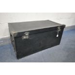 A VINTAGE ORDERLEE 1920'S CAR TRUNK, with an open interior, width 85cm x depth 46cm x height 41cm (