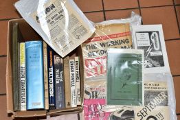 A BOX OF BOOKS, PAMPHLETS AND NEWSPAPERS ABOUT COMMUNISM AND BRITISH FACISM, to include three