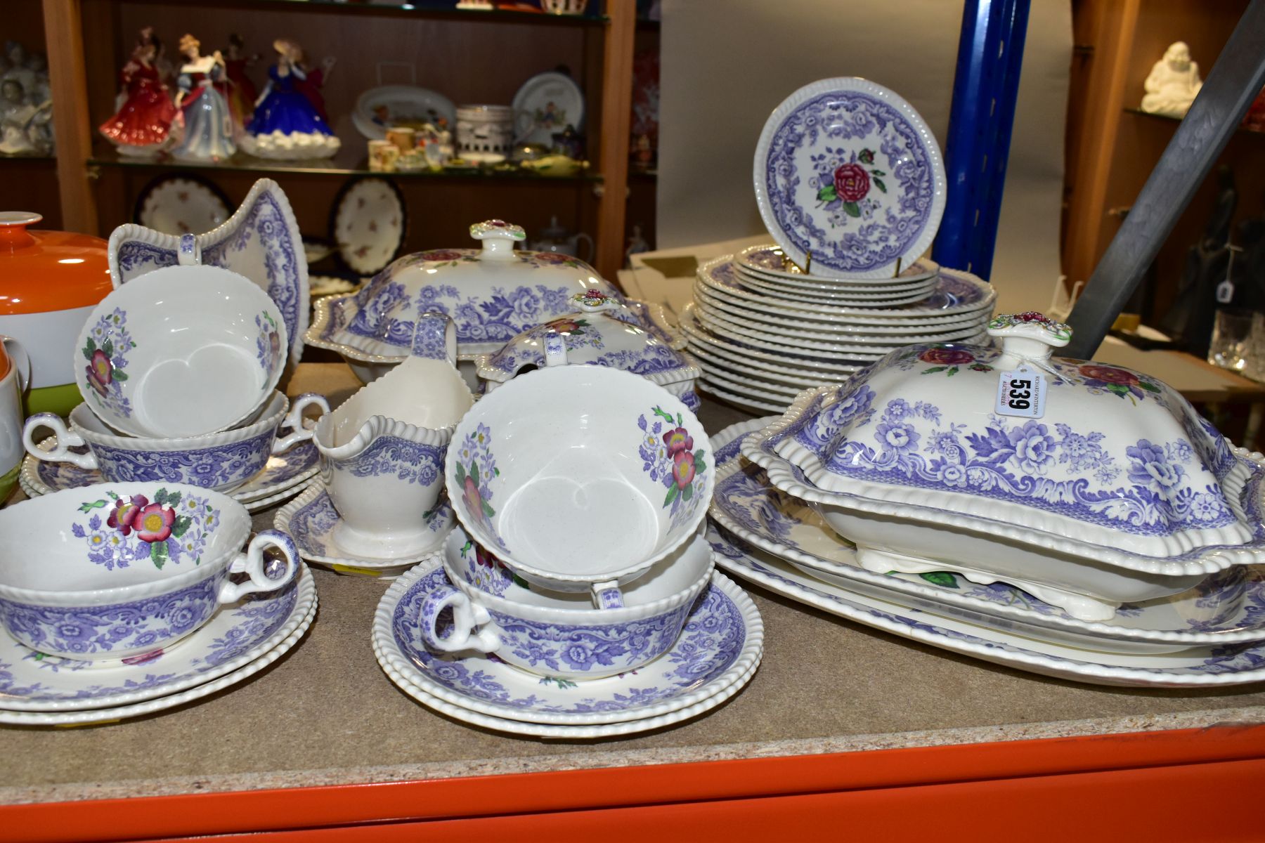A THIRTY FIVE PIECE COPELAND SPODE 'SPODE'S MAYFLOWER' DINNER SERVICE, comprising two meat plates,