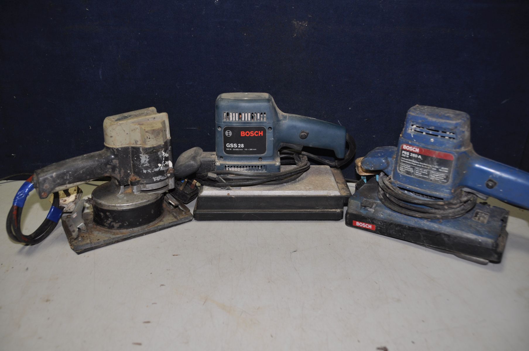 THREE HAND SANDERS comprising a Bosch PSS-280-A, Bosch GSS-28 and a Rupes SS70 (all PAT pass and