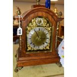 A LATE 19TH CENTURY WINTERHALDER & HOFMEIER ROSEWOOD CASED TING TANG BRACKET CLOCK, the arched top