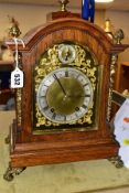 A LATE 19TH CENTURY WINTERHALDER & HOFMEIER ROSEWOOD CASED TING TANG BRACKET CLOCK, the arched top