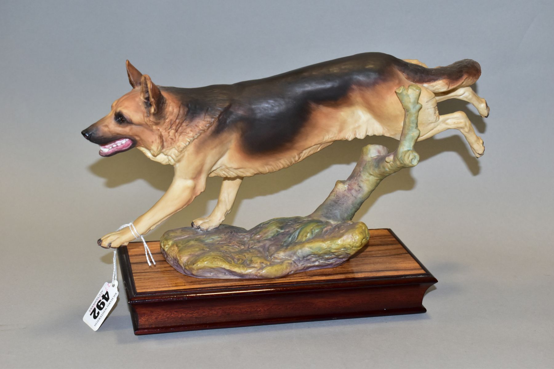 AN ALBANY FINE CHINA CO LTD FIGURE OF AN 'ALSATIAN (G.S.D.)', modelled by Neil Campbell, mounted
