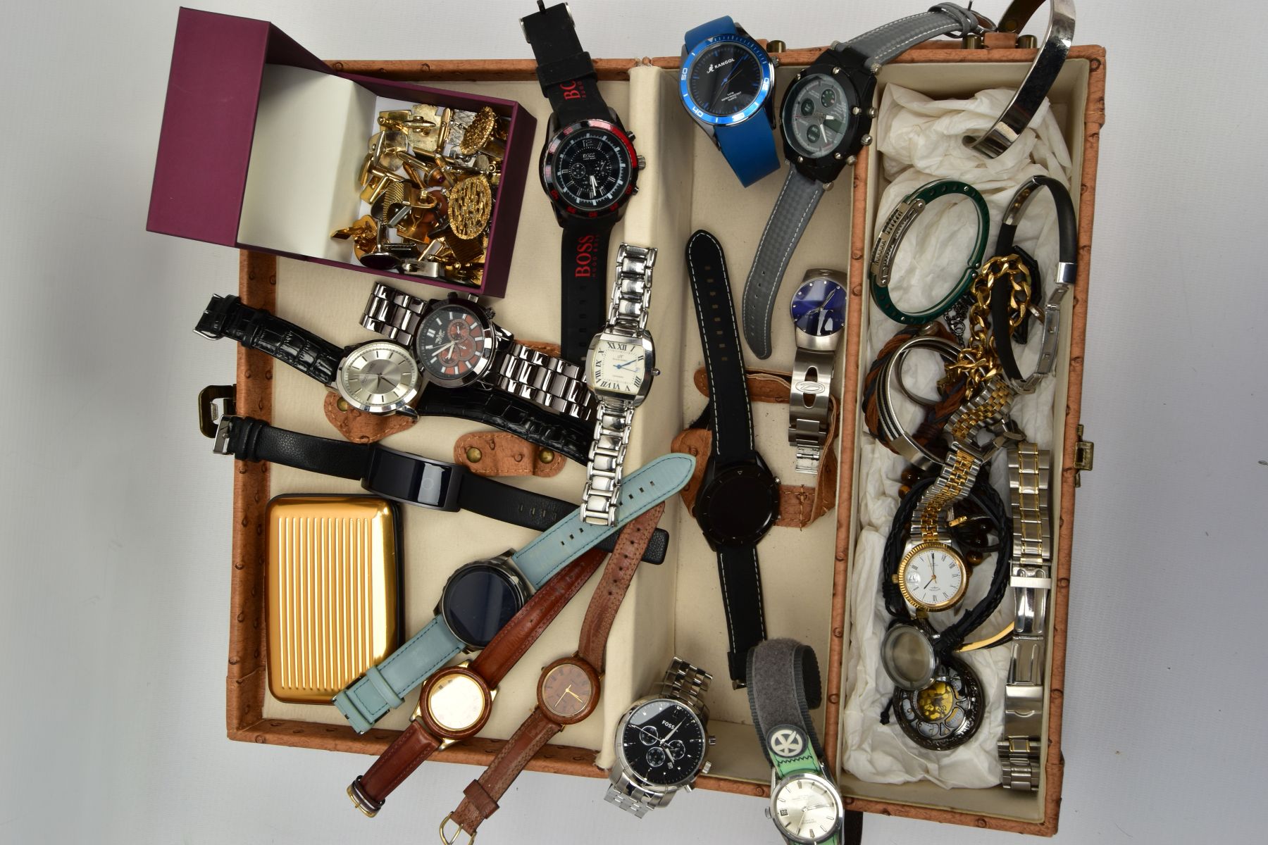 A BOX OF ASSORTED WRISTWATCHES AND JEWELLERY, fifteen wristwatches, names to include Rotary, Eve Mon - Bild 2 aus 8
