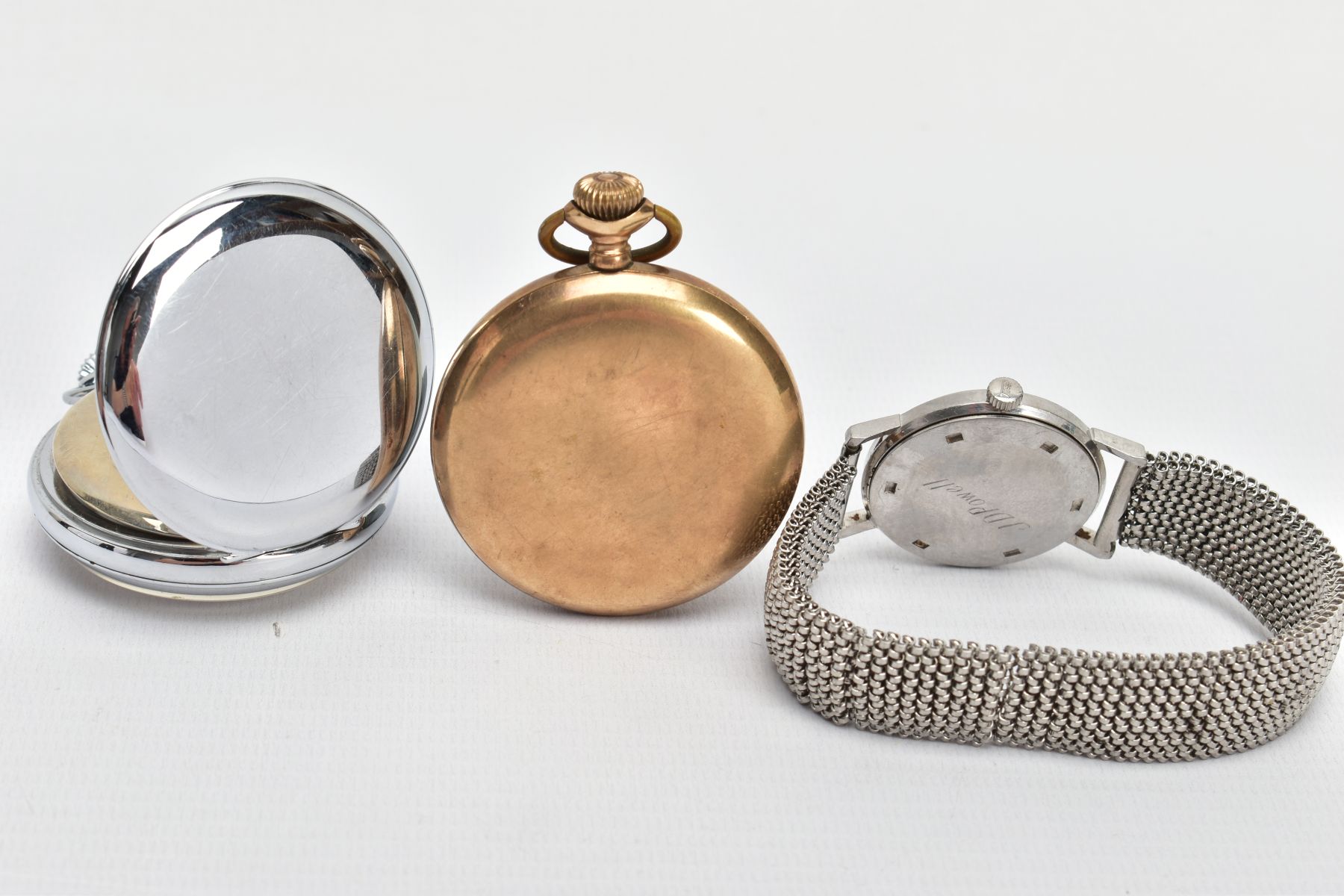 A 'TISSOT' WRISTWATCH AND TWO POCKET WATCHES, the watch has a hand wound movement (requires - Bild 4 aus 8