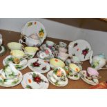 FORTY ONE PIECES OF HARRY WHEATCROFT SIX WORLD FAMOUS ROSES TEA WARES, by different manufacturers: