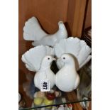 TWO LLADRO DOVE FIGURES, comprising Couple of Doves No. 1169, sculpted by Antonio Ballester,