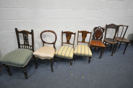 SEVEN VARIOUS CHAIRS, to include a two Bentwood beech chairs, a Victorian walnut hall chair, a