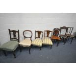 SEVEN VARIOUS CHAIRS, to include a two Bentwood beech chairs, a Victorian walnut hall chair, a