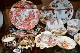 A COLLECTION OF ASSORTED ROYAL CROWN DERBY TEA WARES, ETC, various patterns, including an Imari