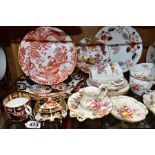 A COLLECTION OF ASSORTED ROYAL CROWN DERBY TEA WARES, ETC, various patterns, including an Imari