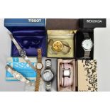 A SELECTION OF WRISTWATCHES, to include a gents stainless steel 'Seiko Kinetic' fitted with a