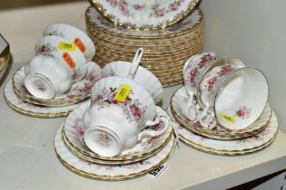 A ROYAL DOULTON 'LAVENDER ROSE' TEA SET, comprising of six cups, six saucers, six tea plates 16cm,