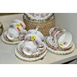 A ROYAL DOULTON 'LAVENDER ROSE' TEA SET, comprising of six cups, six saucers, six tea plates 16cm,