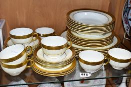 A THIRTY EIGHT PIECE MINTON BUCKINGHAM K159 PATTERN DINNER SERVICE, comprising six dinner plates,