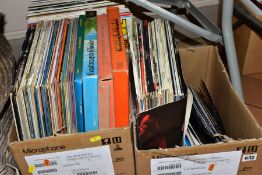 THREE BOXES OF LP RECORDS AND 7 INCH SINGLES, LPs to include 10cc, Gibson Brothers, Peter Nero,