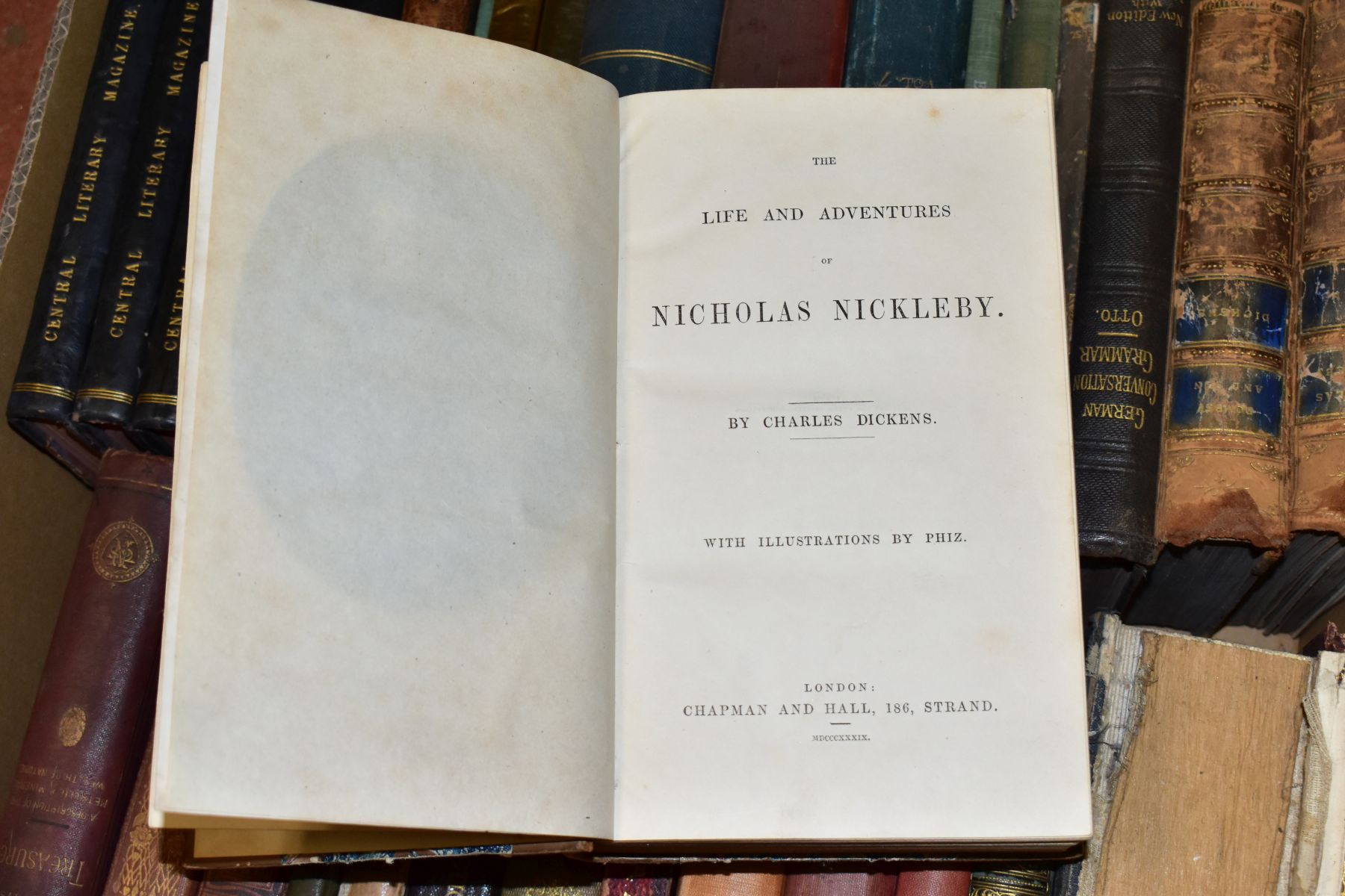 SEVEN BOXES OF ANTIQUARIAN AND OTHER BOOKS, to include an early edition of Nicholas Nickleby by - Bild 3 aus 15