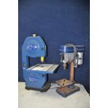 A POWER CRAFT M1A190 band saw along with a pillar drill (no branding visible) model No WPPD350 (both