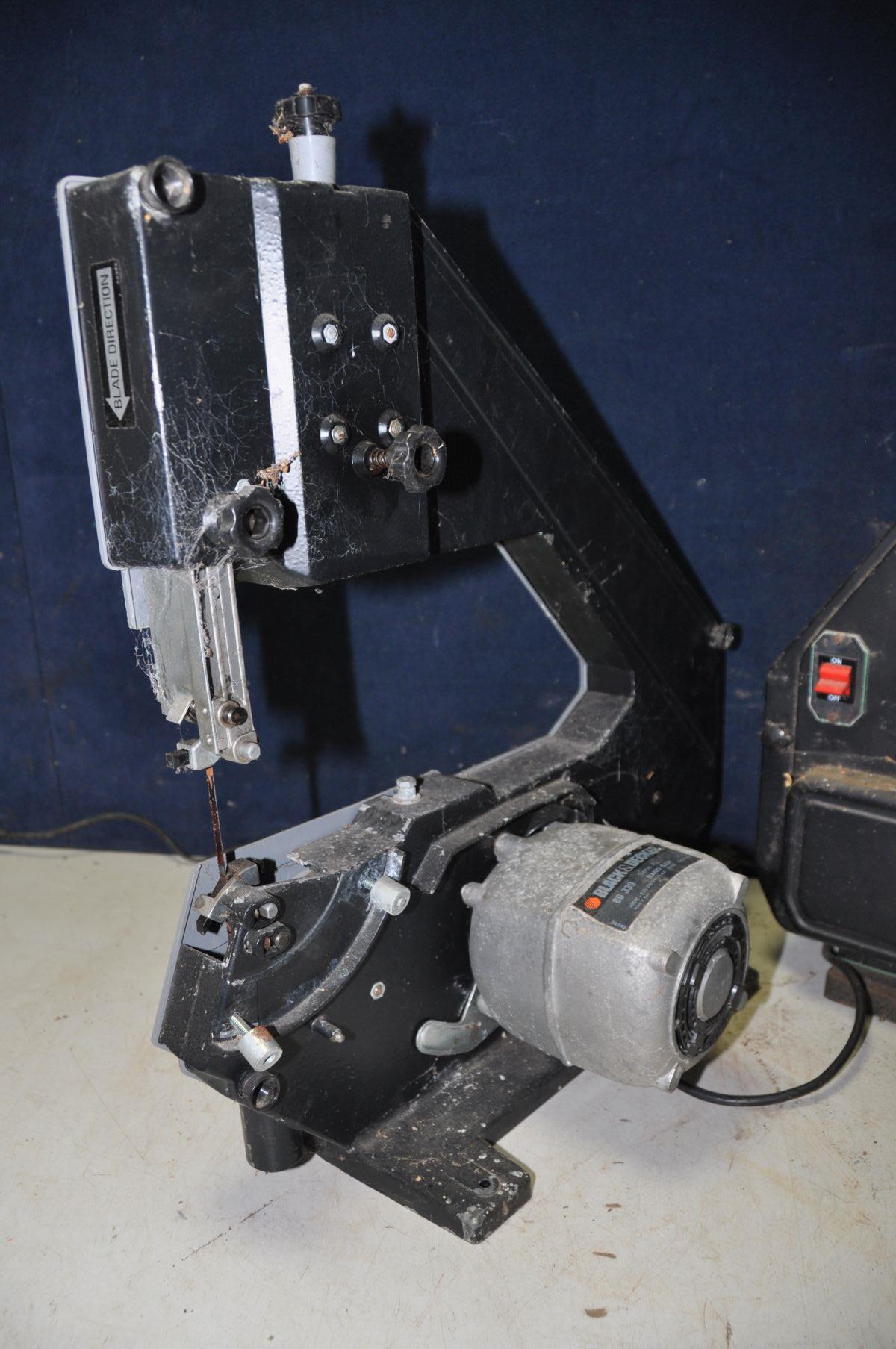 A BLACK AND DECKER BD-339 band saw along with a NU-TOOL GROUR HBS10 three speed band saw/belt sander
