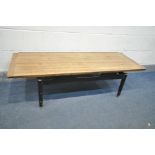 A G PLAN TOLA AND BLACK COFFEE TABLE, length 137cm x depth 50cm x height 40cm (condition:-surface