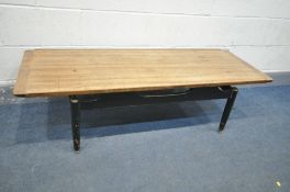 A G PLAN TOLA AND BLACK COFFEE TABLE, length 137cm x depth 50cm x height 40cm (condition:-surface