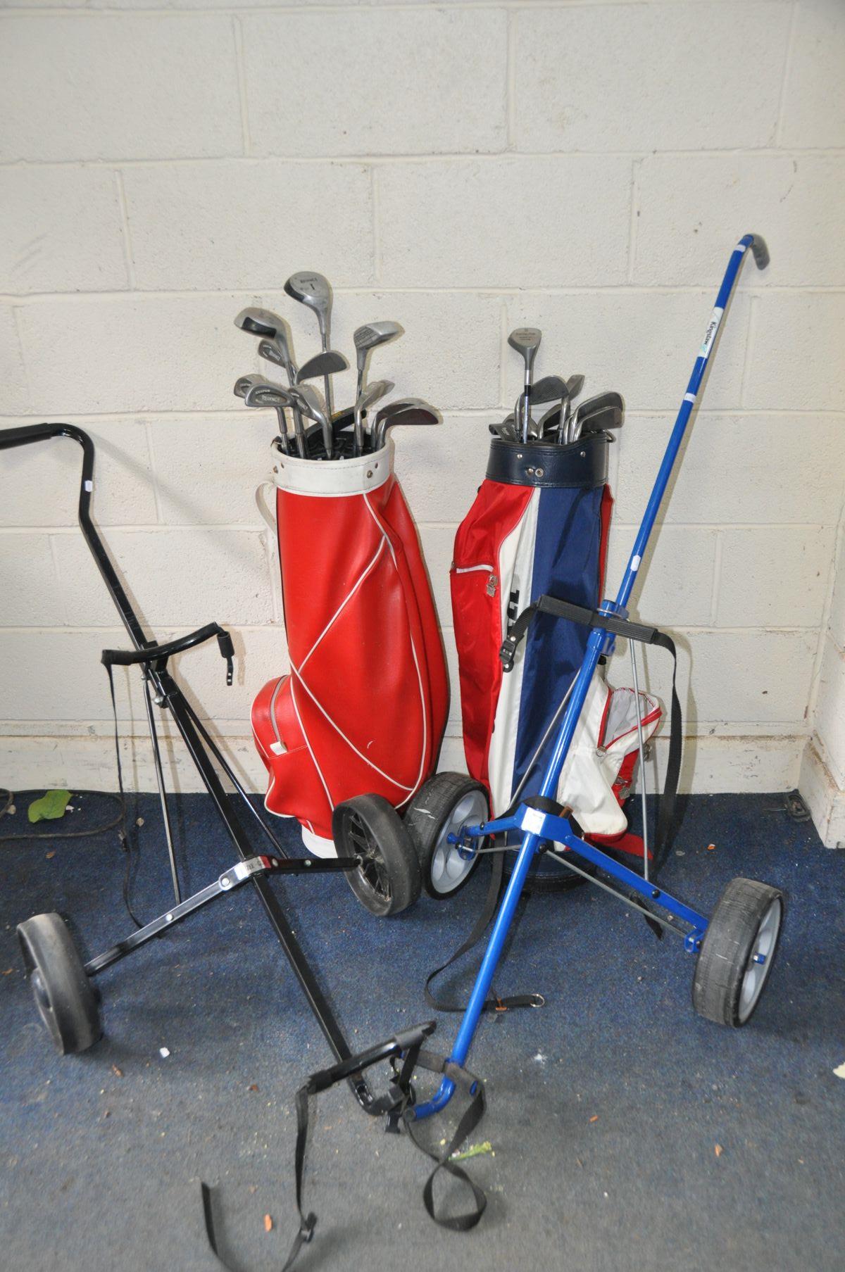 TWO GOLF BAGS CONTAINING CLUBS to include a Wilson golf bag with a set of Apollo clubs, a Karobes - Image 2 of 5