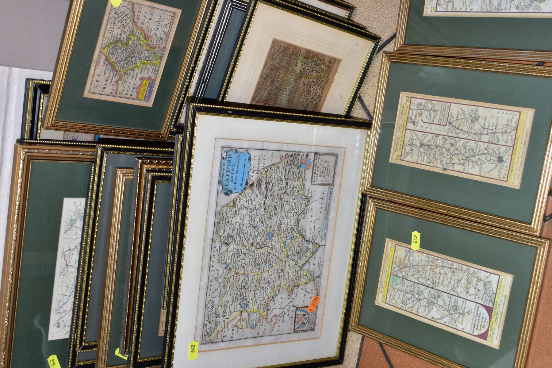 TWENTY SIX ANTIQUE MAPS, MOSTLY OF STAFFORDSHIRE, to include Jan Johnsson circa 1650, approximate - Bild 6 aus 7