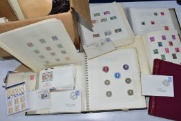 BOX OF STAMPS IN FOUR ALBUMS AND LOOSE on album pages we note Germany Reich period mint