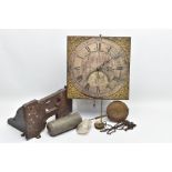 A 18TH CENTURY HOOK AND SPIKE 12-INCH BRASS WALL CLOCK, signed Edward Bilbie of Chew Stoke, the