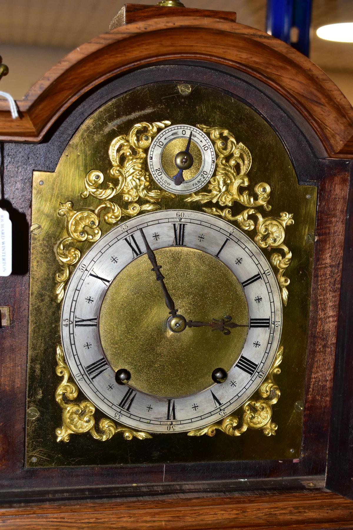 A LATE 19TH CENTURY WINTERHALDER & HOFMEIER ROSEWOOD CASED TING TANG BRACKET CLOCK, the arched top - Bild 6 aus 6