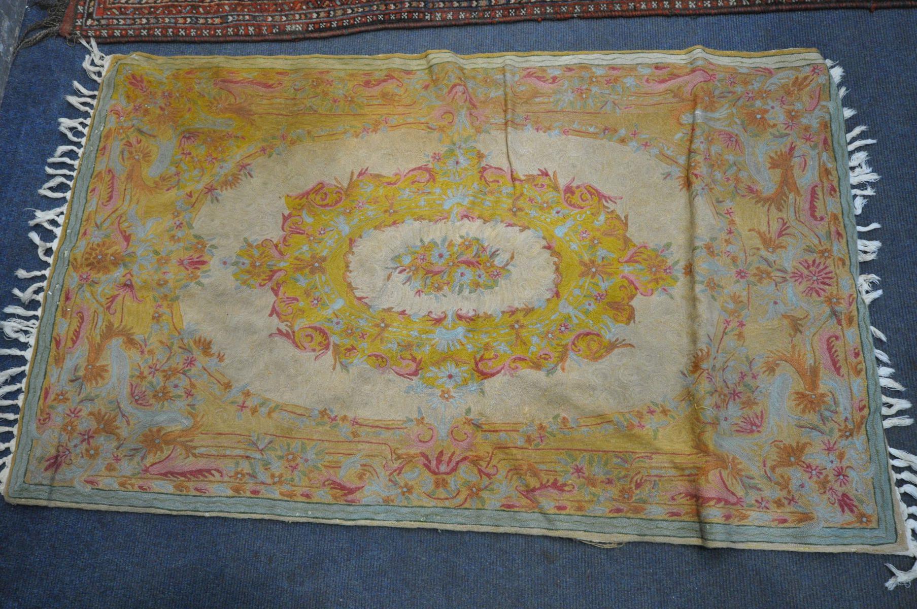 A 19TH CENTURY MIDDLE EASTERN HAND WOVEN RED HERIZ RUG, 160cm x 210cm, and a gold foliate rug (2) - Bild 8 aus 8