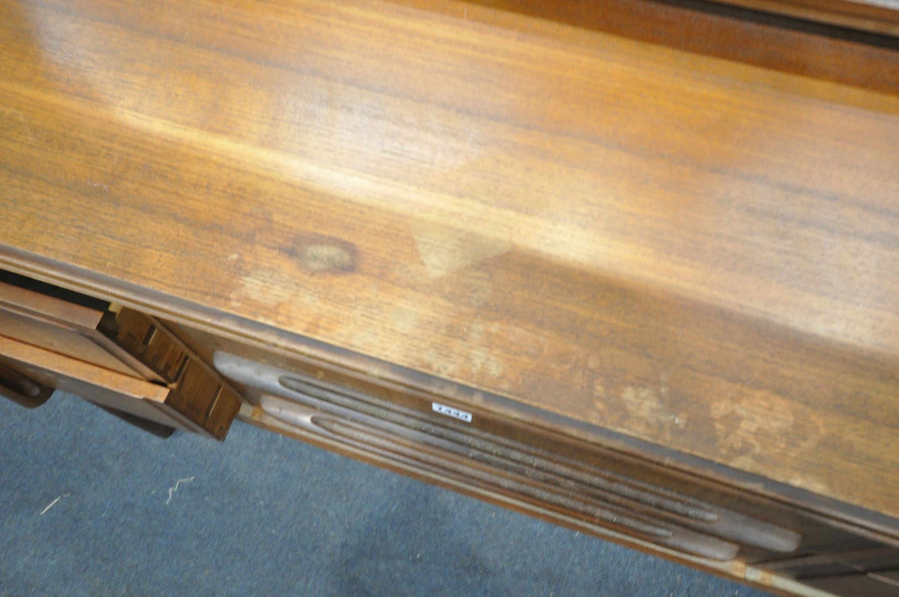 A MID CENTURY WRIGHTON TEAK DRESSING TABLE, with a single rectangular mirror, and six drawers, width - Image 3 of 4