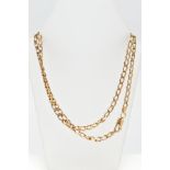 A 9CT GOLD CURB LINK CHAIN, the flat curb links to the lobster clasp, import hallmark for