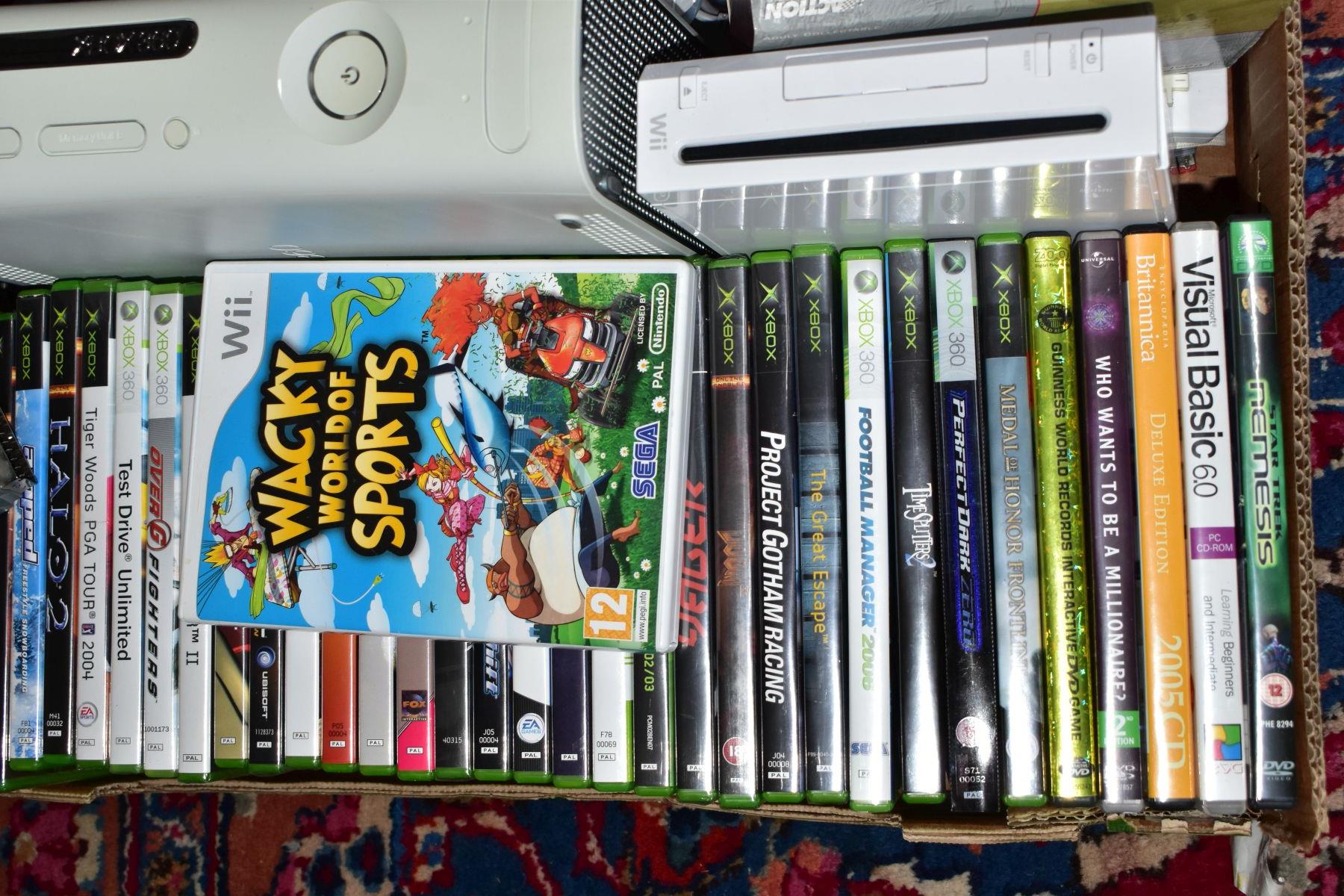 A QUANTITY OF GAMES, AN X-BOX 360 CONSOLE & NINTENDO WII CONSOLE, approximately forty games - Bild 2 aus 3