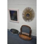 A GILT FRAMED SUNBURST WALL MIRROR (condition:-multiple loose mirror plates and loose gilding) an