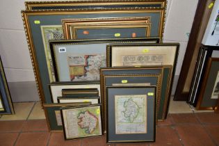 TWENTY ANTIQUE MAPS RELATING TO WARWICKSHIRE, to include Christopher Saxton 1576 amended 1603,