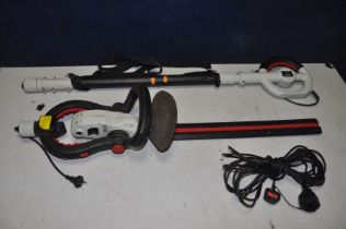 A ECK-MAN HPT1 corded hedge trimmer with extension pole (PAT pass and working)